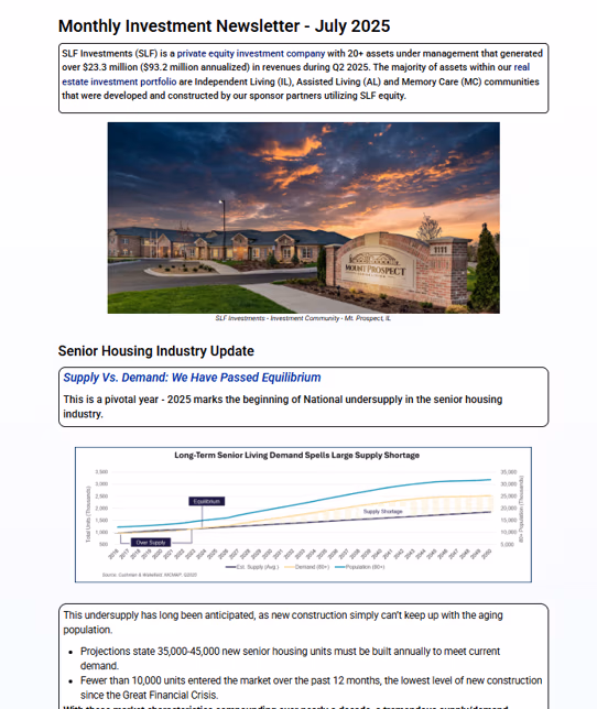 July Investment Newsletter Cover
